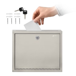 Alpine AdirOffice Large Size Steel Multi-Purpose Drop Box, 10"H x 12"W x 3"D, Beige