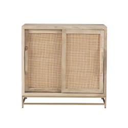 Powell Braden 33"W Rattan Cabinet With 2 Doors, Natural/Gold