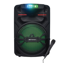 Emerson Portable Bluetooth Party System with LED Lighting, Microphone, and Remote, Black, EDS-1200