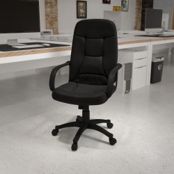 Flash Furniture Glove Vinyl High-Back Swivel Chair, Black