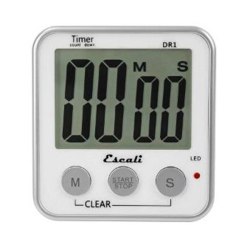 Escali 12/24-Hour Digital Timer, 3-1/2"H x 3-1/4"W x 3/4"D, White