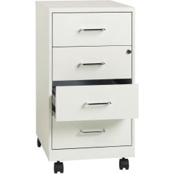 LYS Mobile Storage Cabinet - 14.3"x 18" Depth x 26.5" - 4x Drawer(s) - VF418DMWE