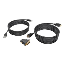 Tripp Lite 10ft HDMI DVI USB KVM Cable Kit USB A/B Keyboard Video Mouse 10' - Video / audio / data cable kit - 10 ft - black - molded