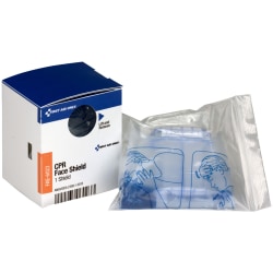 First Aid Only Smart Compliance CPR Mask Refill, 2-1/4"H x 1-7/8"W x 2-1/8"D, Blue