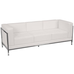 Flash Furniture HERCULES Imagination Series Contemporary LeatherSoft Modular Sofa with Quilted Tufted Seat and Encasing Frame, Melrose White