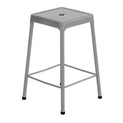 Safco® Steel Counter Stool, Silver