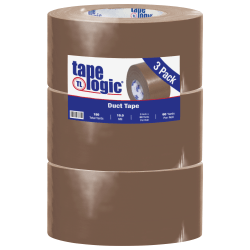 Tape Logic® Color Duct Tape, 3" Core, 3" x 180', Brown, Case Of 3