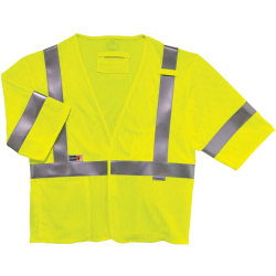 Ergodyne GloWear Flame-Resistant Hi-Vis Safety Vest, Type-R Class 3, Large/X-Large, Lime