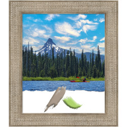 Amanti Art Trellis Silver Wood Picture Frame, 26" x 30", Matted For 20" x 24"