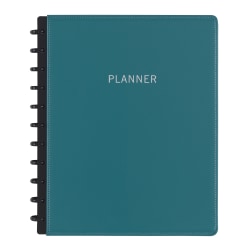 TUL® Discbound Monthly Planner Starter Set, Undated, Letter Size, Leather Cover, Teal