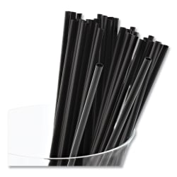 AmerCareRoyal® Sip Straws, 7-1/2", Black, Carton Of 10,000 Straws