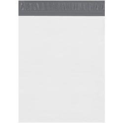 Partners Brand Expansion Poly Mailers, 13"H x 16"W x 4"D, White, Case Of 100