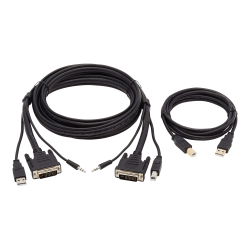 Tripp Lite DVI KVM Cable Kit, DVI USB 3.5mm Audio 3xM/3xM+USB M/M Black 6ft - 60 MB/s - Supports up to 2560 x 1600 - Black