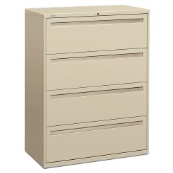 HON® Brigade® 700 42"W x 19-1/4"D Lateral 4-Drawer File Cabinet, Putty