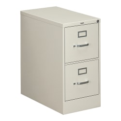 HON® 310 26-1/2"D Vertical 2-Drawer Letter-Size File Cabinet, Light Gray