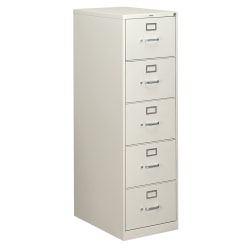 HON® 310 26-1/2"D Vertical 5-Drawer Legal-Size File Cabinet, Metal, Light Gray