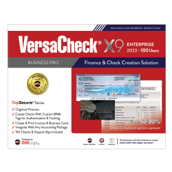 VersaCheck® X9 INKcrypt Enterprise Software, 2023, For 100 Users, Windows® 8.1/10/11, Disc/Product Key