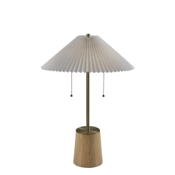 Adesso Ophelia Table Lamp, Antique Brass/White Fabric Shade