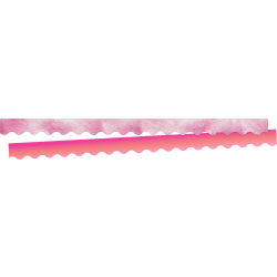 Barker Creek Double-Sided Scalloped Edge Borders, 2-1/4" x 36, Pink Tie-Dye And Ombré, Pack Of 13 Borders