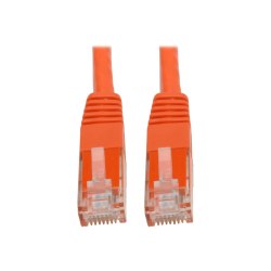 Tripp Lite Cat6 Cat5e Gigabit Molded Patch Cable RJ45 M/M Orange 100ft 100' - 128 MB/s - 100 ft - Orange