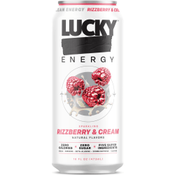 Lucky Energy Drink, Rizzberry & Cream, 16 Oz, Total Qty 1