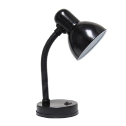 Creekwood Home Essentix Metal Desk Lamp With Flexible Gooseneck, 14-1/4"H, Black Shade/Black Base
