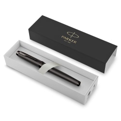 Parker IM Monochrome Fountain Pen, Blue Ink, Gun Metal Finish and Trims, Medium Point, Gift Box