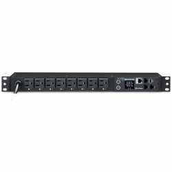 CyberPower PDU81001 100 - 120 VAC 15A Switched Metered-by-Outlet PDU - 8 Outlets, 12 ft, NEMA 5-15P, Horizontal, 1U, LCD, 3YR Warranty
