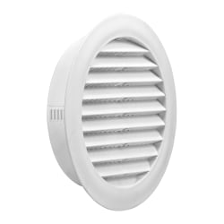 Lambro Plastic Flush-Mount Round Vent for installation in soffits or walls, White, 176W
