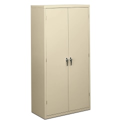 HON® Brigade Storage Cabinet, Fully Assembled, 72" H x 36" W x 18 1/4"D, Putty