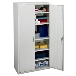 HON® Brigade Storage Cabinet, 5 Adjustable Shelves, 72"H x 36"W x 18-1/4"D, Light Gray