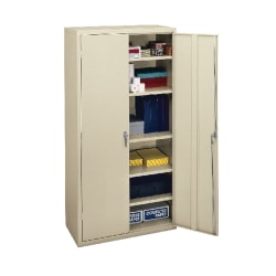 HON® Brigade® Storage Cabinet, 5 Adjustable Shelves, 72"H x 36"W x 24 1/4"D, Putty