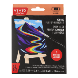 Vivid by Brea Reese Mini Acrylic Paint by Number Kit, Rainbow Landscape, Total Qty 1