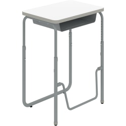 Safco® AlphaBetter 2.0 Height-Adjustable Sit/Stand 28"W Student Desk With Book Box And Pendulum Bar, Dry Erase