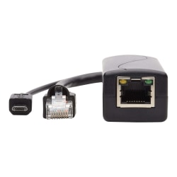 Tripp Lite PoE to USB Micro-B and RJ45 Active Splitter - 802.af, 48V to 5V 1A, Up to 328 ft. (100 m) - PoE splitter - 1 A - DC 48 V - 5 Watt - output connectors: 1 - black