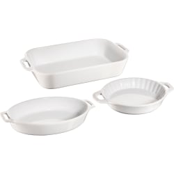 Staub 3-Piece Baking Dish Set, White