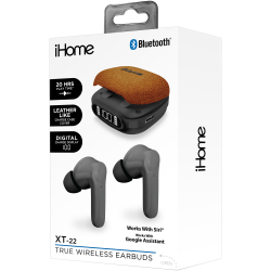 Bytech iHome XT-22 True Wireless Bluetooth In-Ear Earbuds, Brown, HMAUBE237BR