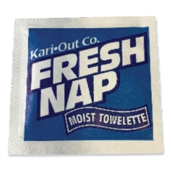 Kari-Out® Fresh Nap® Moist Towelettes, Individually Wrapped, Citrus Scent, 7" x 5", Carton Of 1,000 Towelettes