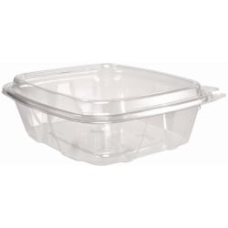 Dart® ClearPac® SafeSeal™ Tamper-Resistant Containers, 24 Oz, 2-5/16"Hx6-7/16"Wx7-1/8"D, Clear, 100 Containers Per Bag, Carton Of 2 Bags - CH24DED