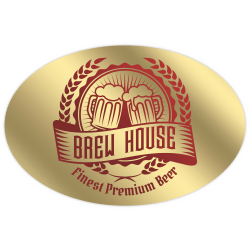Custom 1-Color Foil-Stamped Labels And Stickers, 2" x 3" Oval, Box Of 500 Labels