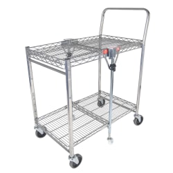 Bostitch® Small Stow-Away Folding Cart, 39" x 19-1/2" x 31", Chrome