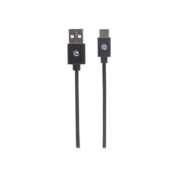 Manhattan USB-C to USB-A Cable, 1m, Male to Male, Black, 480 Mbps (USB 2.0), Hi-Speed USB, Lifetime Warranty, Polybag - USB cable - 24 pin USB-C (M) to USB (M) - USB 2.0 - 3 A - 3.3 ft - black