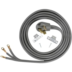 Certified Appliance Accessories 3-Wire Eyelet 50-Amp Range Cord - 250 V AC / 50 A - 10 ft Cord Length - 3-Wire / Right-angle Plug