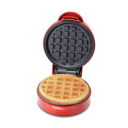 Betty Crocker Mini Waffle Maker, 3-7/16"H x 4-15/16"W x 6-5/8"D, Red