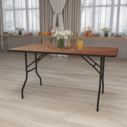 Flash Furniture Rectangular Folding Banquet Table, 30-1/4"H x 30"W x 60"D, Natural