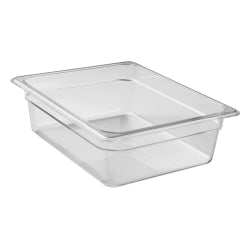 Cambro Camwear GN 1/2 Size 4" Food Pans, 4"H x 10-1/2"W 12-3/4"D, Clear, Set Of 6 Pans