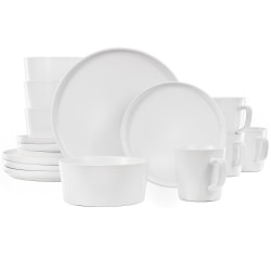 Elama Luxmatte 16-Piece Dinnerware Set, White