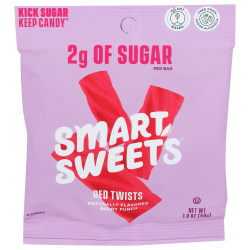 Smart Sweets Berry Punch Red Twists, 1.8 Oz, Total Qty 12