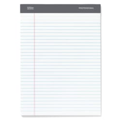 Office Depot® Brand Perforated Pad, 8 1/2" x 11 3/4", Wide Ruled, 200 Pages (100 Sheets), White