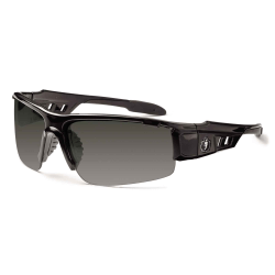 Ergodyne Skullerz® Safety Glasses, Dagr, Anti-Fog, Black Frame, Smoke Lens